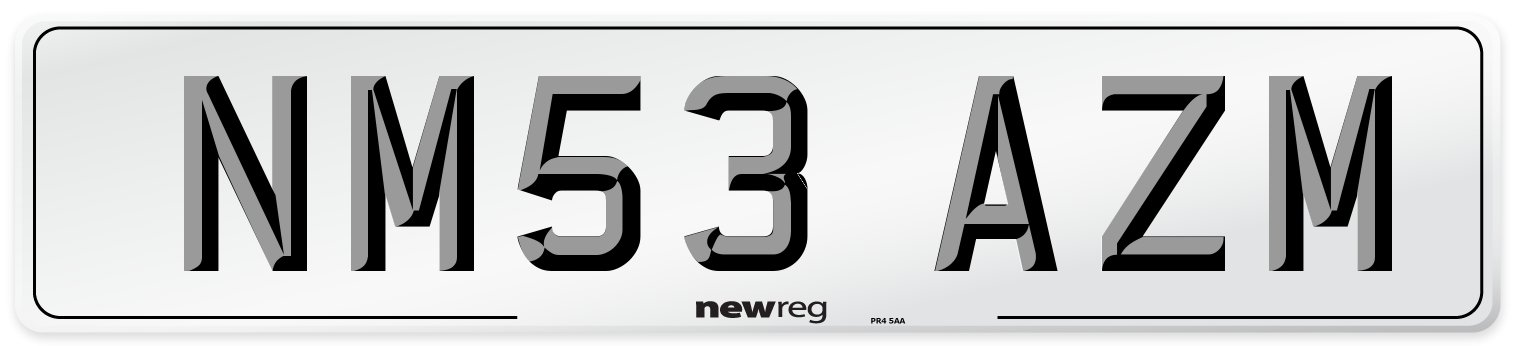 NM53 AZM Number Plate from New Reg